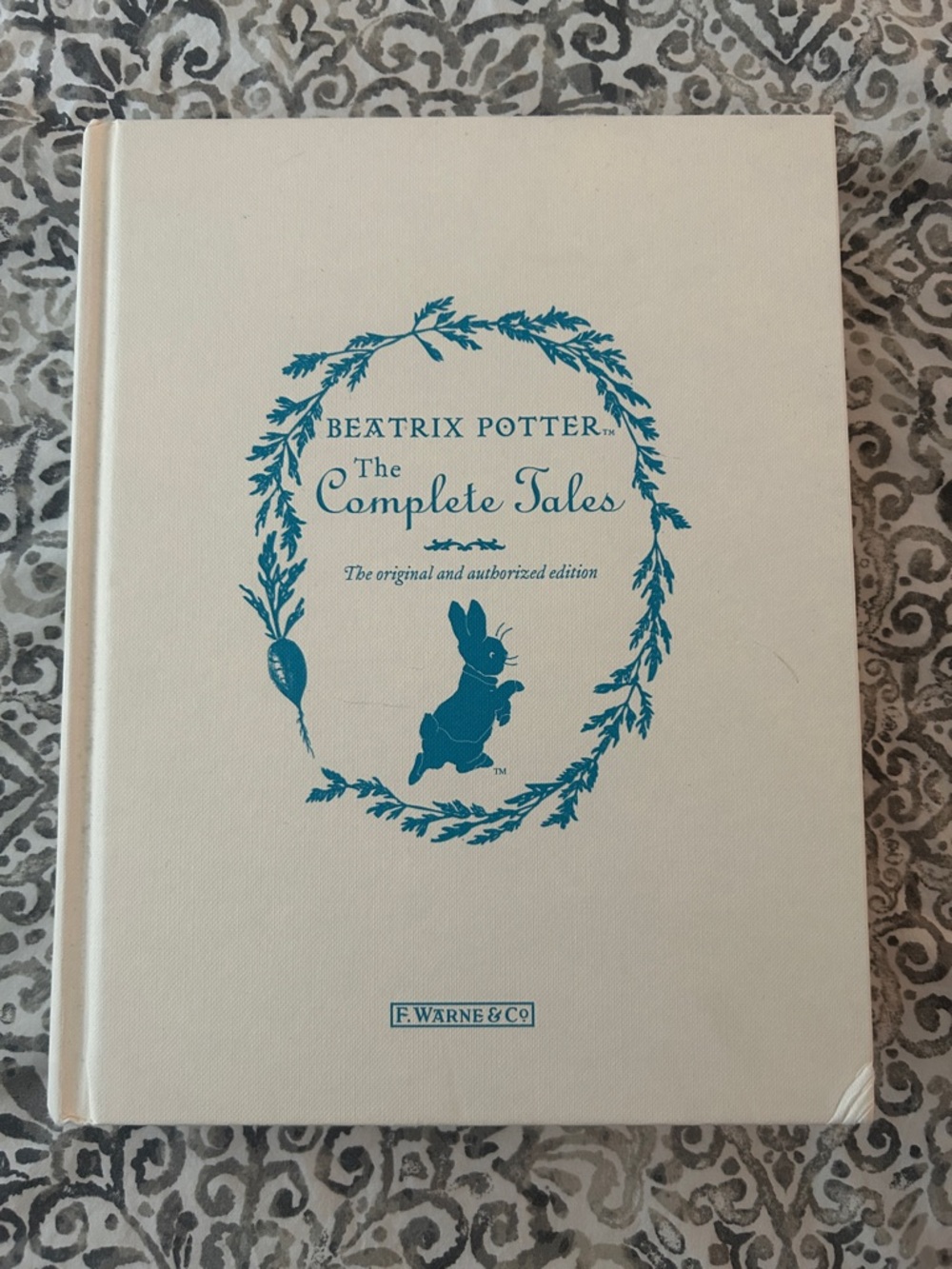 Beatrix Potter The Complete Tales Hardcover - Cream with Teal Print